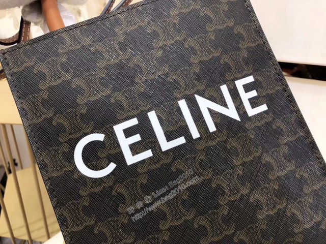 Celine專櫃2022春夏新色MiNi號豎款手袋 賽琳CABAS TRIOMPHE帆布迷你手提托特包 sldj2360